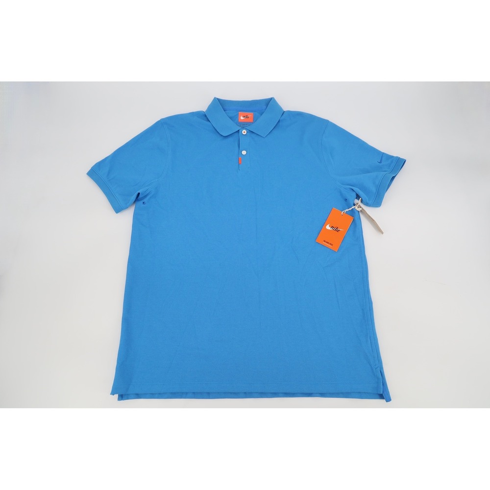 Nike The Nike Polo Mens Large Blue Slim Fit Golf Dri-FIT Pique BV0480-435 NEW